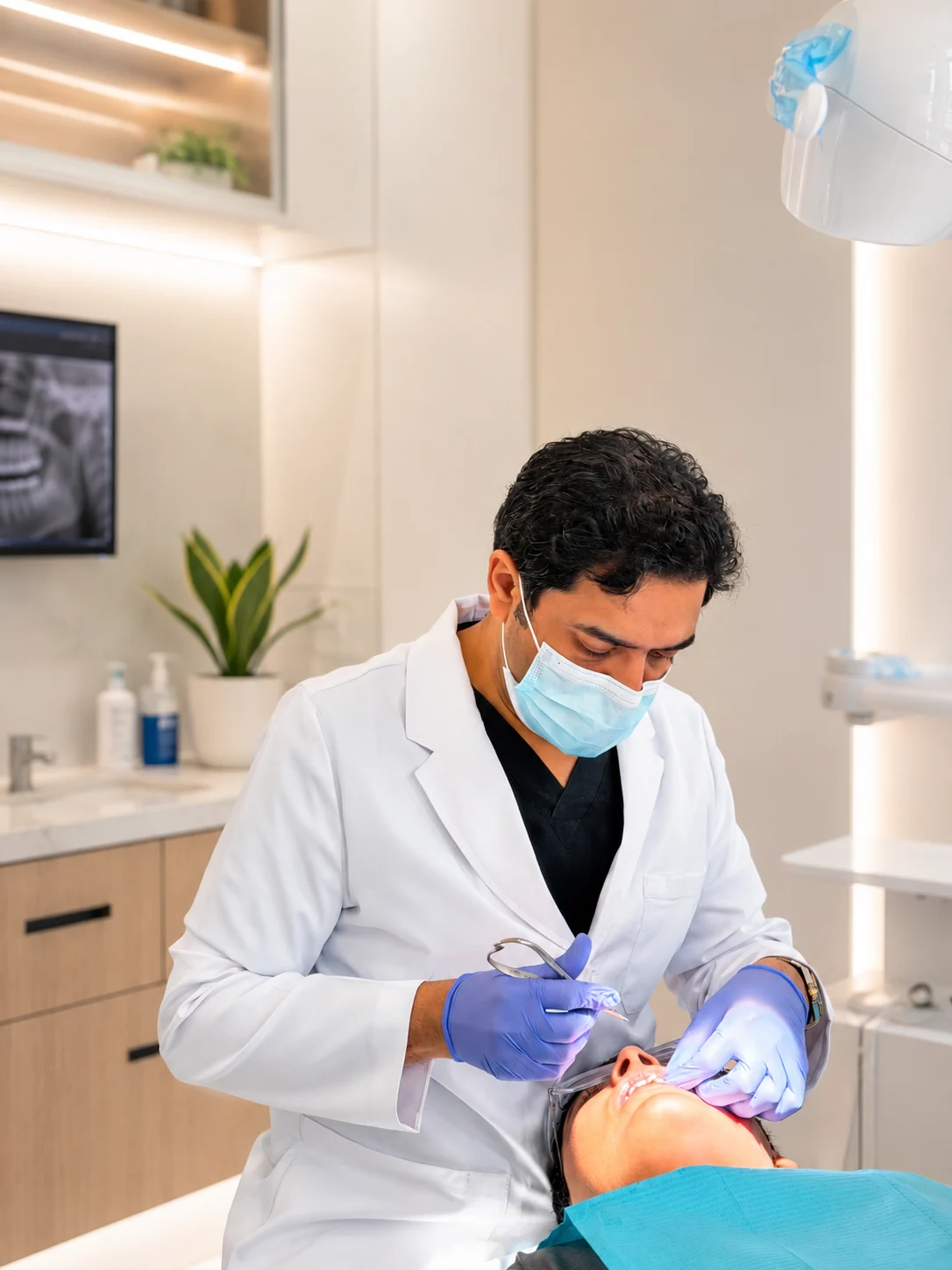 Dr. Alsaleh treating a patient